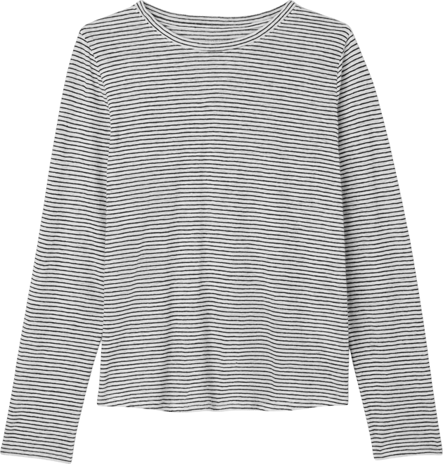 Striped Organic Linen Jersey Long-Sleeve Tee | EILEEN FISHER