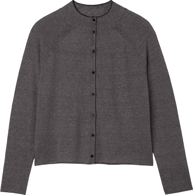 Organic Linen Cotton High Collar Cardigan | EILEEN FISHER