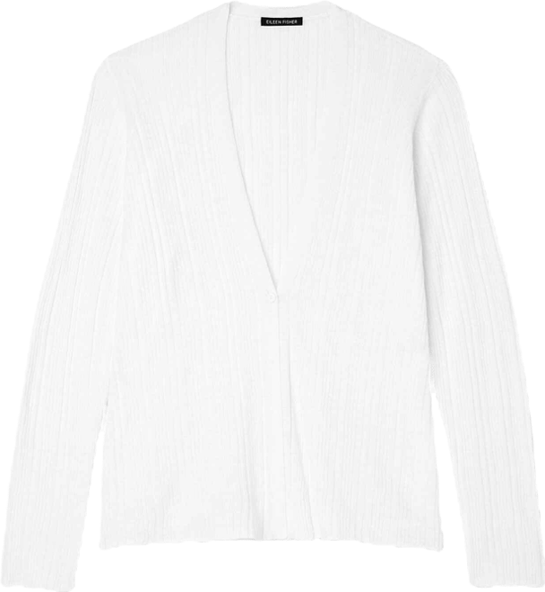 Organic Linen Cotton V-Neck Cardigan | EILEEN FISHER