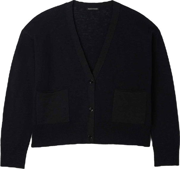 Organic Linen Cotton Slub Slouchy Cardigan | EILEEN FISHER