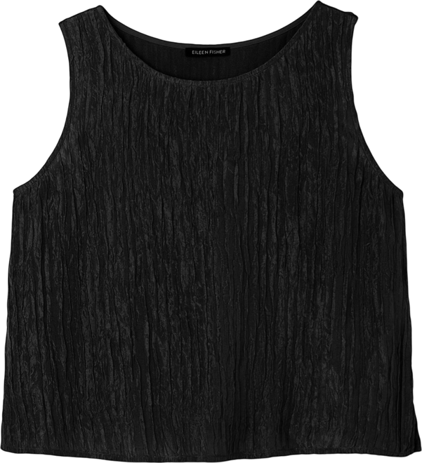Textured Silk Jacquard Ballet Neck Tank | EILEEN FISHER