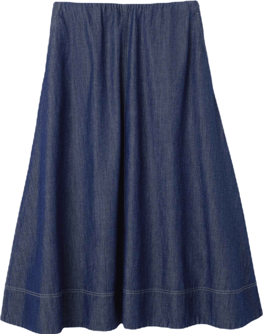 Lightweight Organic Cotton Denim Half-Circle Skirt | EILEEN FISHER