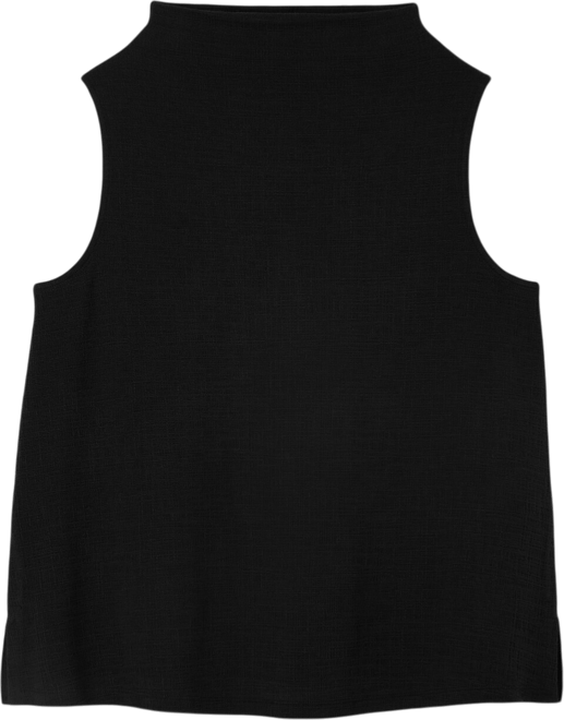 Cross Hatch Stretch Jersey Funnel Neck Tank | EILEEN FISHER