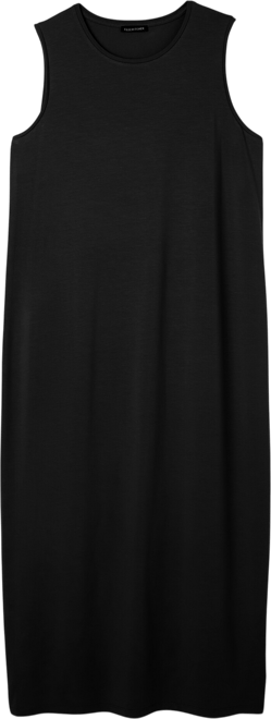 Eileen Fisher - Women's Stretch Jersey Knit Round Neck Dress - Black - Size: Petite Regular Petites
