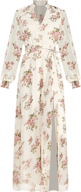 Premier Amour Womens V Neck Long Sleeve Puffed Maxi Dress - JCPenney