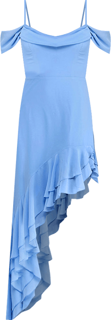 City Triangle Womens Juniors High-Low Off the Shoulder Fit + Flare Dress,  Color: True Peri - JCPenney