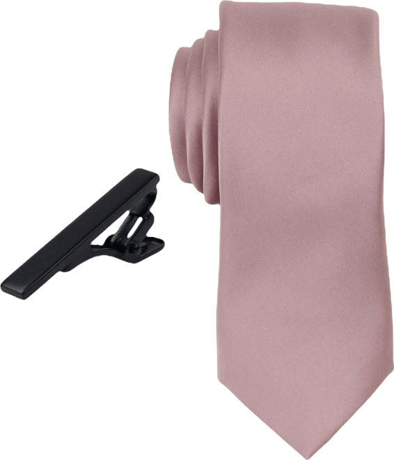 Men's Solid Tie & 1-1/2" Tie Bar Set