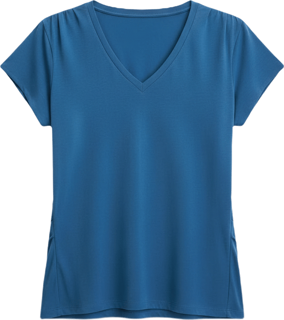 Plus Size V-Neck Pleated-Side T-Shirt, Macy's Exclusive