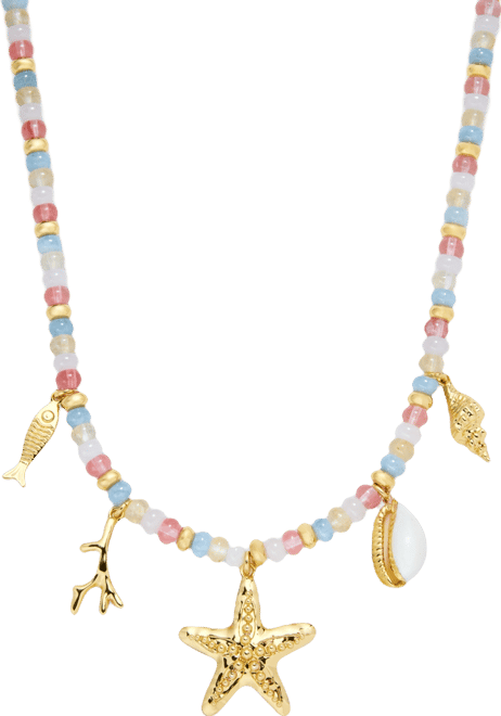 Sea Charm Beaded Statement Necklace, 16" + 3" extender, Macy's Exclusive