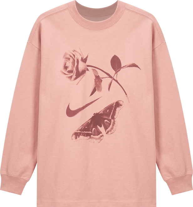 Nike Sportswear เสื้อยืดแขนยาวผู้หญิงขนาดโอเวอร์ไซส์