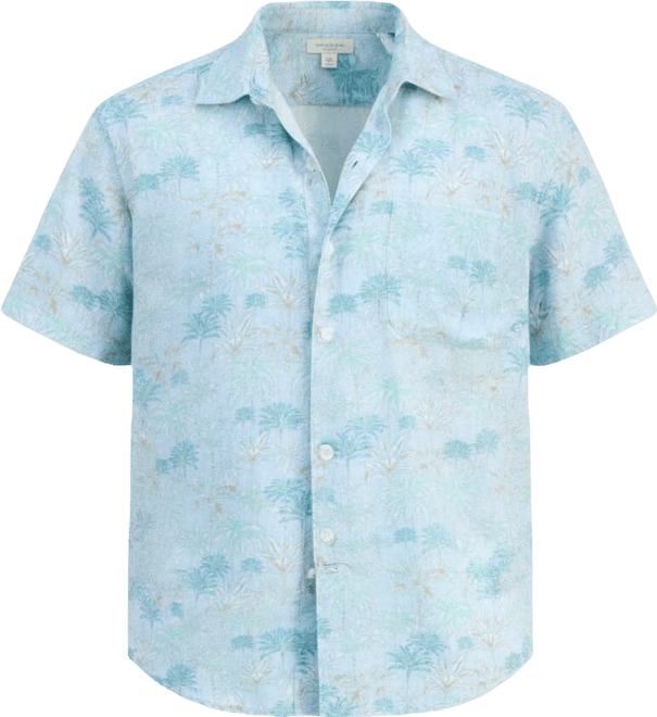 Men's Sand Desert Pacific Time Linen-Blend Shirt