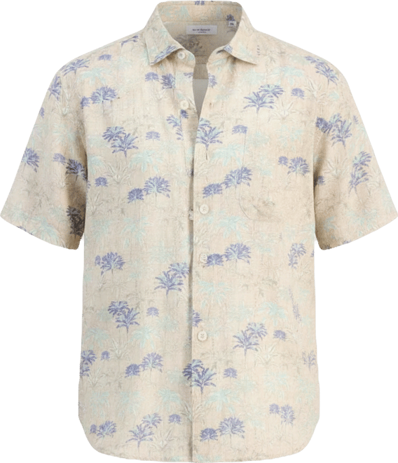 Men's Sand Desert Pacific Time Linen-Blend Shirt
