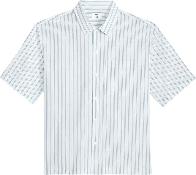 Men's Boxy-Fit Striped Short-Sleeve Shirt, Macy's Exclusive
