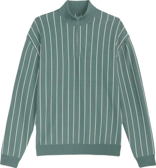 Men's Relaxed-Fit Long-Sleeve Stripe Quarter-Zipper Sweater, Macy's Exclusive