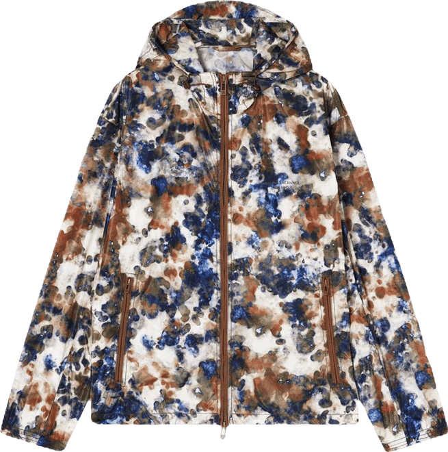 Men's Watercolor Print Nylon Windbreaker