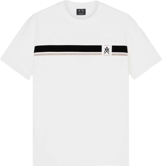 Men's Short Sleeve Flocked Stripe T-Shirt