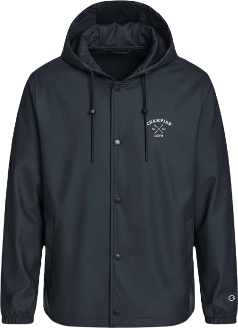 Men's Rubberized Hooded Rain Jacket