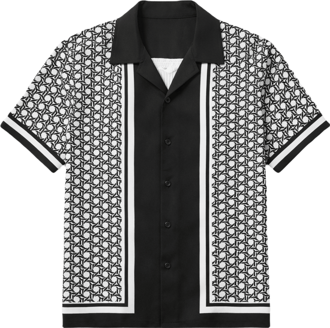 Men's Basketweave Border Short-Sleeve Shirt