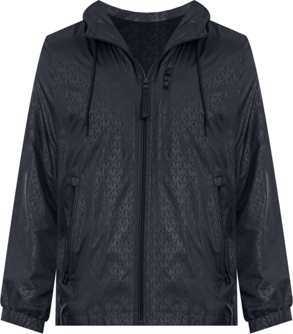 Men's Printed Logo Hooded Windbreaker Jacket