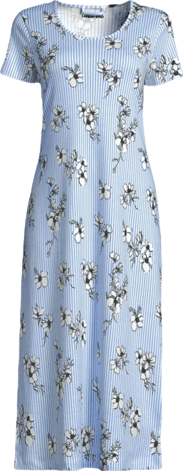 Women's Plus Size Cotton Short Sleeve Midcalf Nightgown