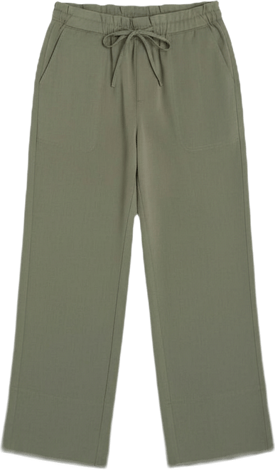 Petite Cropped Pull-On Wide-Leg Pants