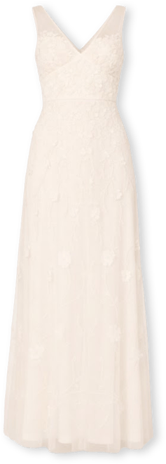 Women's V-Neck Beaded Sleeveless Gown