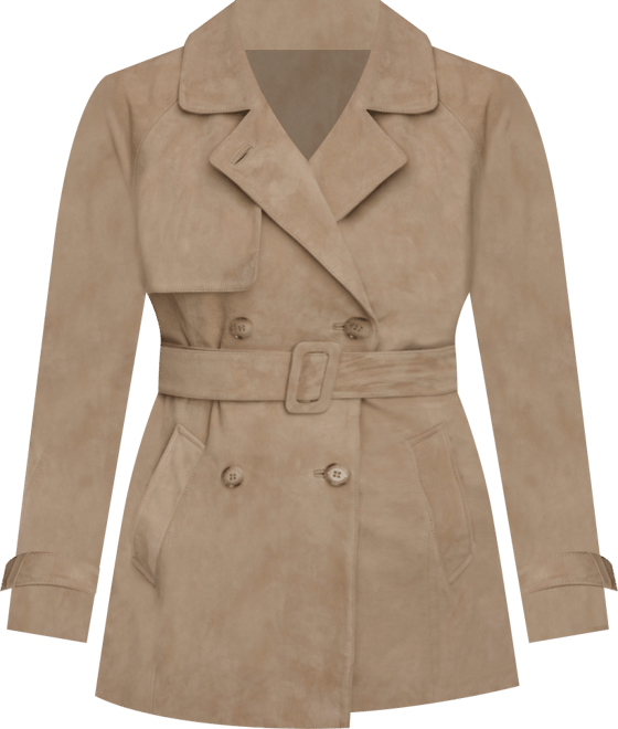Women's Double Breasted Belted Trench Coat