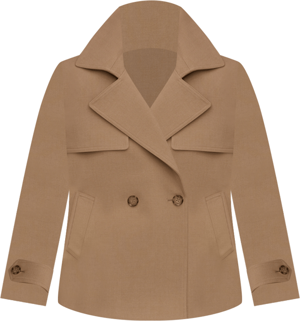 Women's Short Crepe Notch Collar Trench Coat