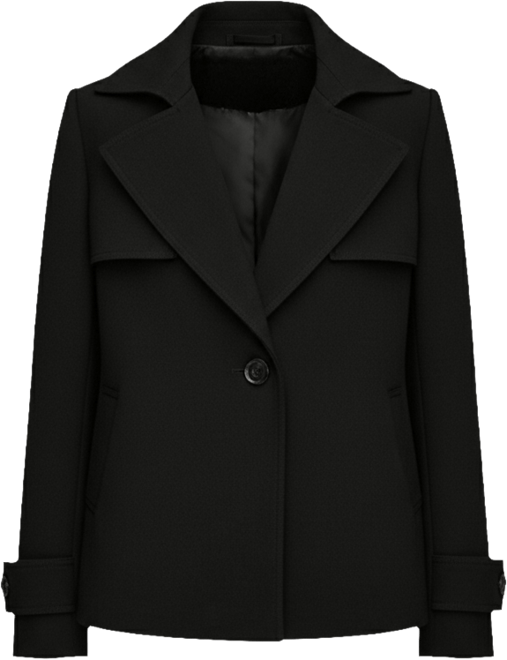 Women's Short Crepe Notch Collar Trench Coat