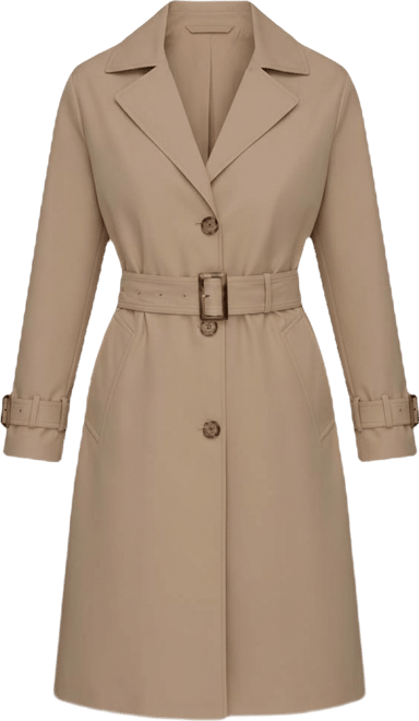 Women's Single Breasted Belted Trench Coat