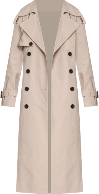 Women's Double Breasted Maxi Trench Coat