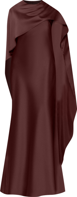 Women's Long Satin Boat Neck Dress