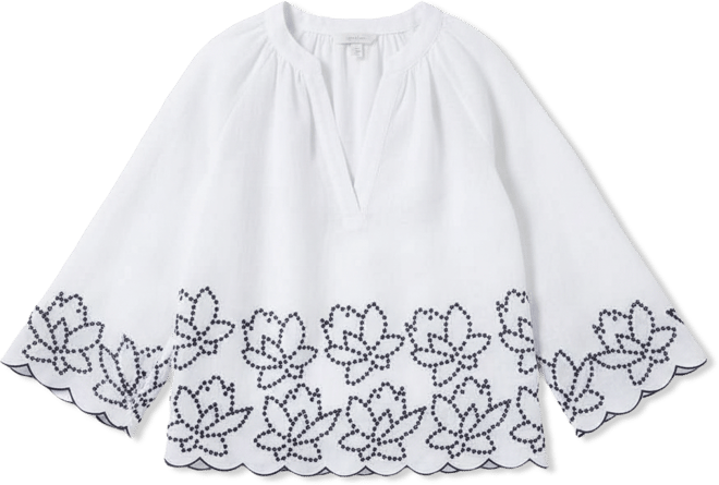 Women's 100% Linen Raglan-Sleeve Cabana Top, Created for Macy's