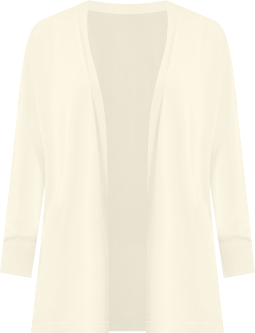 Plus Size Collarless Open-Front Cardigan