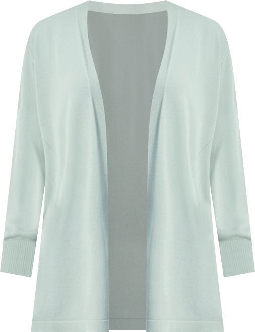 Plus Size Collarless Open-Front Cardigan