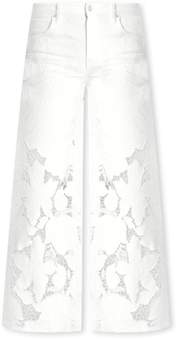 Women's Stride Wide Leg Floral Cut Out Jeans