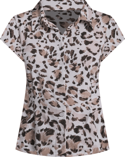 Petite Knit Button Down Camp Shirt