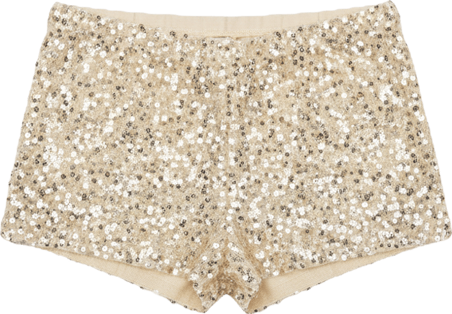 Women's Annael Sequin Knit Micro Shorts