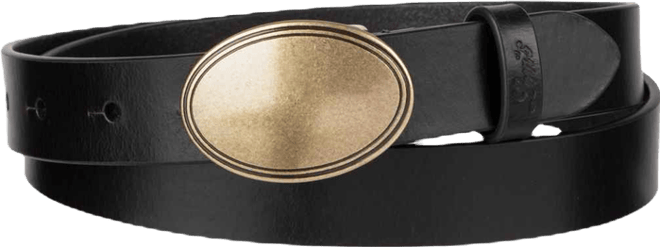 Skinny Plaque Casual Leather Belt