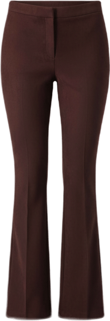 Women's Flared Faux-Suede Trousers with Simulated Back Pockets