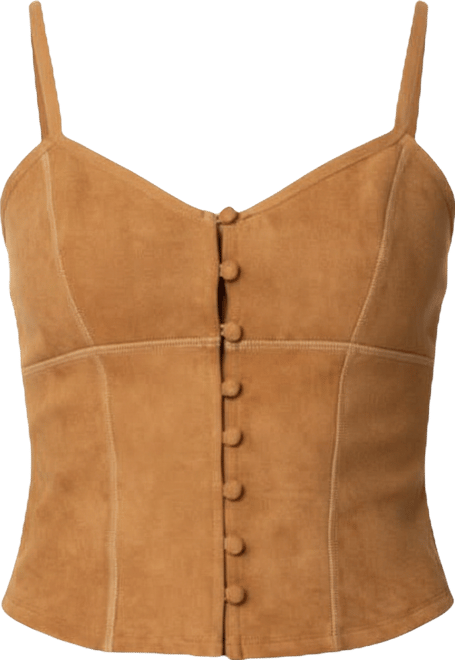 Women's Tori Faux Suede Button Up Top