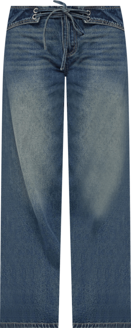 Women's Niah Lace Up Low Rise Baggy Jeans