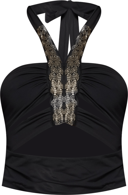 Women's Zola Cutout Beaded Halter Top