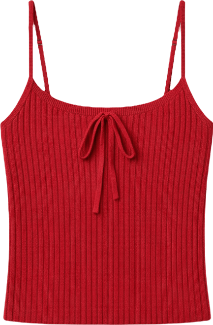 Women's Adannah Tie Ribbed Knit Tank Top