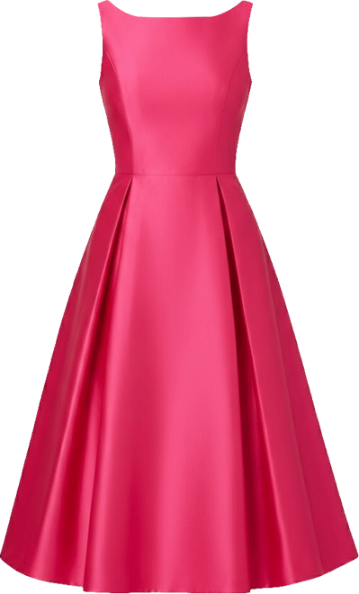 Women's Boat-Neck Fit & Flare Midi Dress