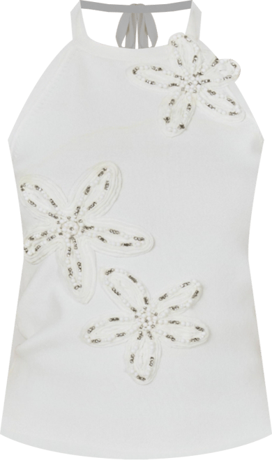Women's Flower Detail Halter Top