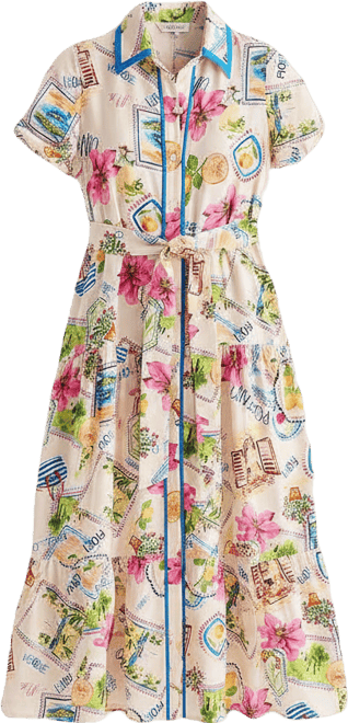 melonie t floral midi dress Melonie T Womens Midi U Neck Sleeveless Floral Fit + Flare Dress, Color:  Ivory Daffodil