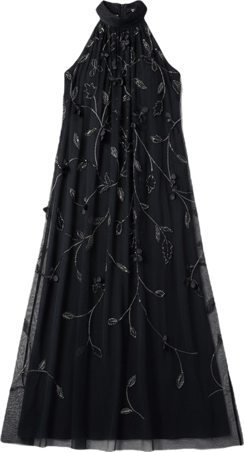 beaded trapeze maxi dress with high neck halter ASOS Design - Trapeze Scoop Neck Maxi Dress - Women - Polyester - 0 US