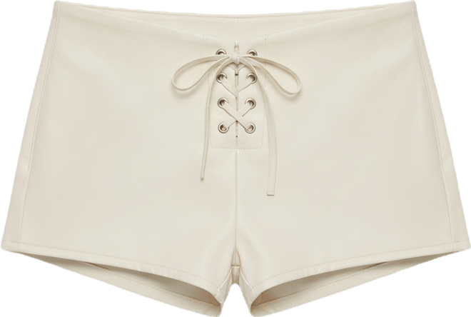 Women's Wilde Lace Up Faux Leather Shorts