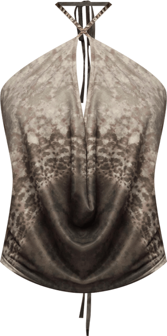 Women's Teresa Backless Printed Mesh Halter Top